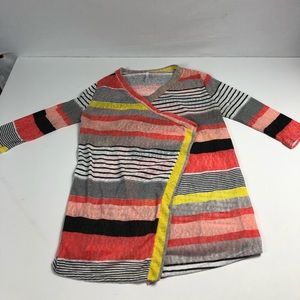 Lucky‎ Brand Striped Open Front Cardigan Sweater Womens XL